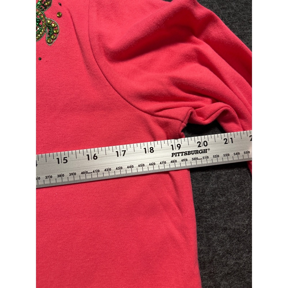 Quacker Factory Sea Turtle Top Womens Small Pink 3/4 Sleeve Rhinestone - Picture 6 of 8
